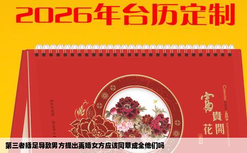 第三者插足导致男方提出离婚女方应该同意成全他们吗
