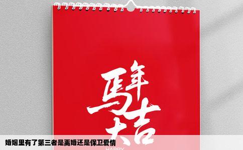 婚姻里有了第三者是离婚还是保卫爱情