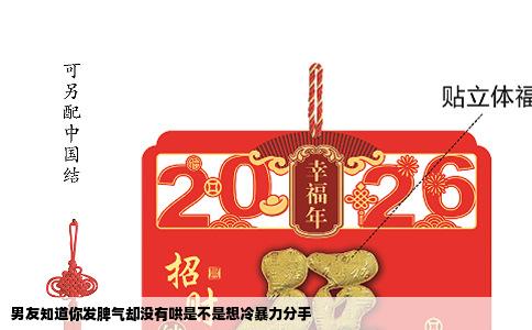 男友知道你发脾气却没有哄是不是想冷暴力分手