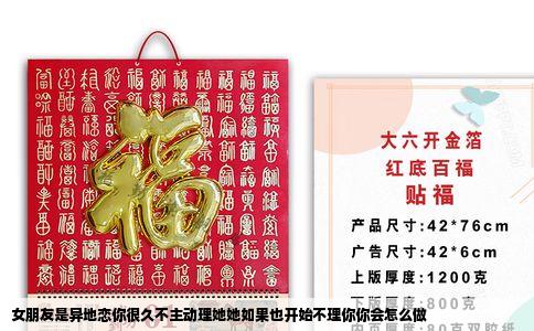 女朋友是异地恋你很久不主动理她她如果也开始不理你你会怎么做