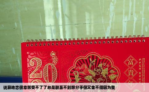 说异地恋很幸苦受不了了总是联系不到想分手但又舍不得因为我