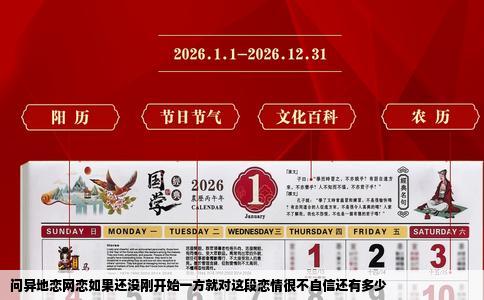 问异地恋网恋如果还没刚开始一方就对这段恋情很不自信还有多少