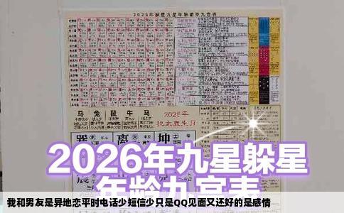 我和男友是异地恋平时电话少短信少只是QQ见面又还好的是感情