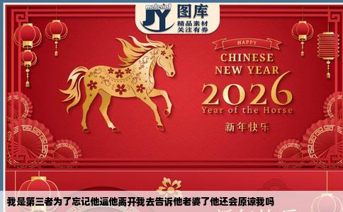 我是第三者为了忘记他逼他离开我去告诉他老婆了他还会原谅我吗