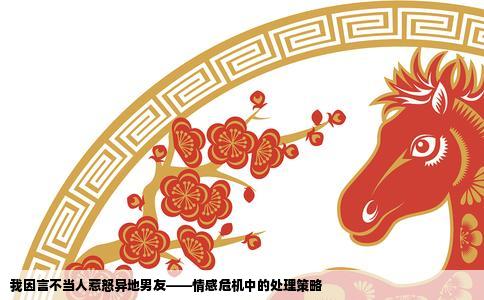 我因言不当人惹怒异地男友——情感危机中的处理策略