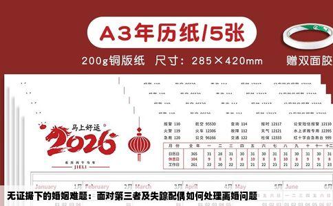 无证据下的婚姻难题：面对第三者及失踪配偶如何处理离婚问题