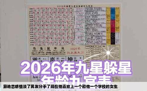 异地恋感情淡了男友分手了现在他喜欢上一个和他一个学校的女生