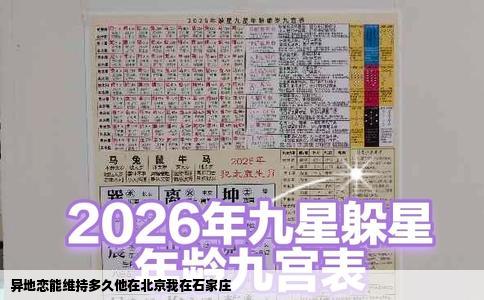 异地恋能维持多久他在北京我在石家庄