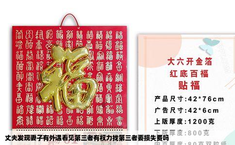 丈夫发现妻子有外遇看见第三者有权力找第三者要损失费吗